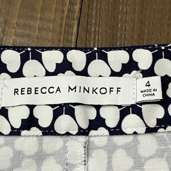 Rebecca Minkoff Marigold Printed Mini Skirt Front Zip Blue & White - Picture 6 of 6